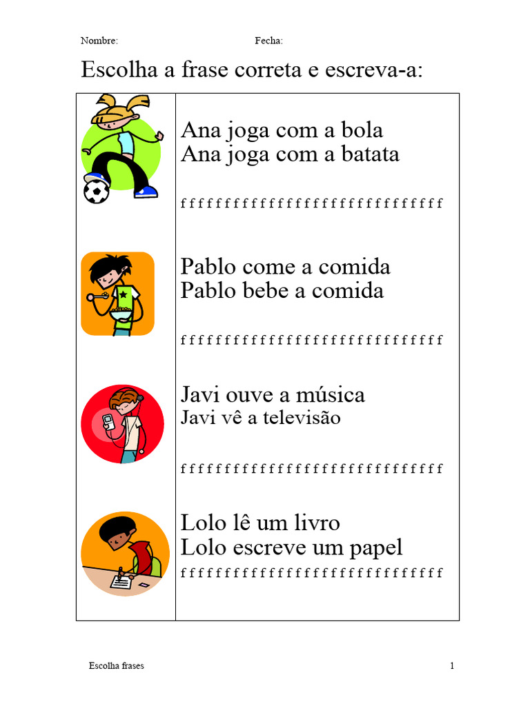 Frases Corretas em Português: Exercícios | PDF