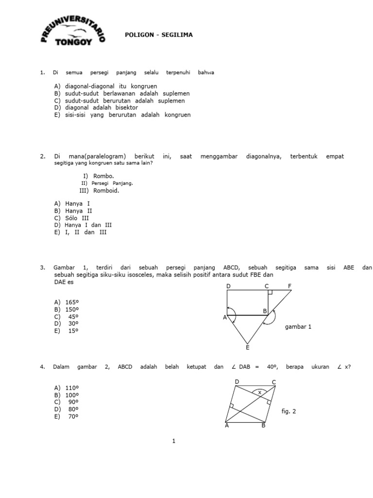 Geometri Poligon: Soal dan Jawaban | PDF