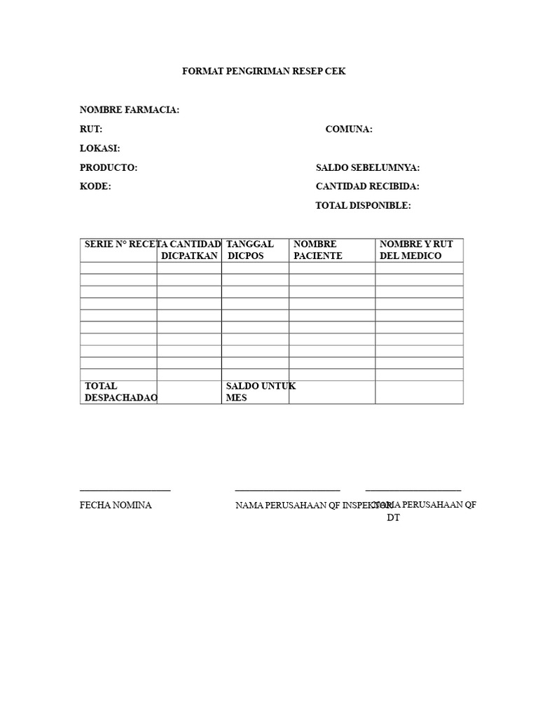 Format Rujukan Resep Cek | PDF