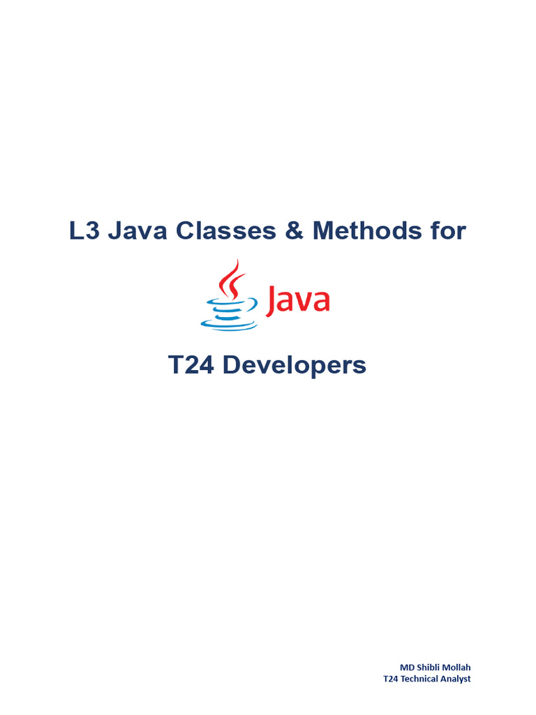 L3 Java Methods for T24 Developers | PDF | Java (Programming Language ...