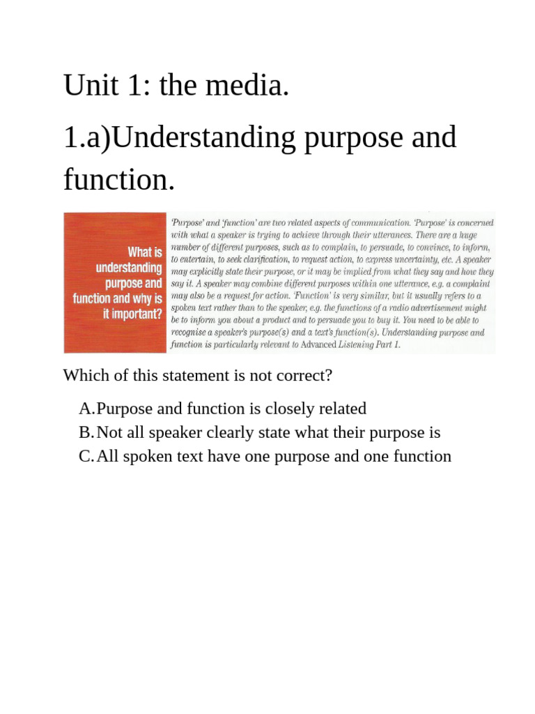 Understanding Media Purpose and Function | PDF