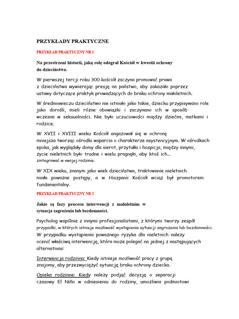 PRZYKŁADY PRAKTYCZNE | PDF