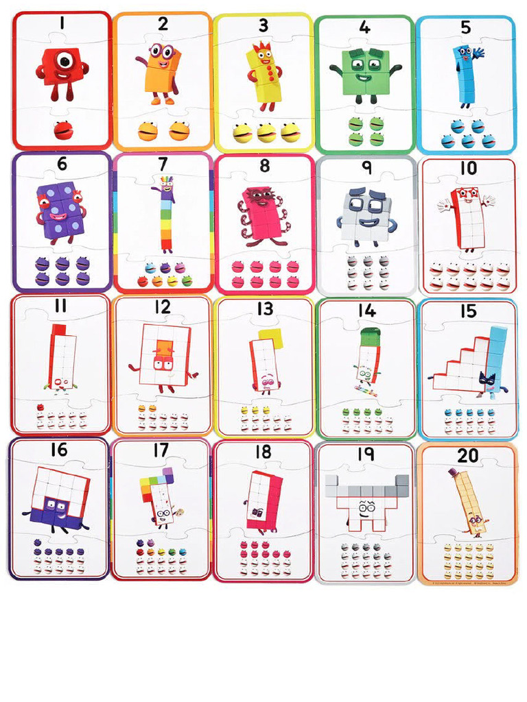 Tarjetas Numberblocks | PDF