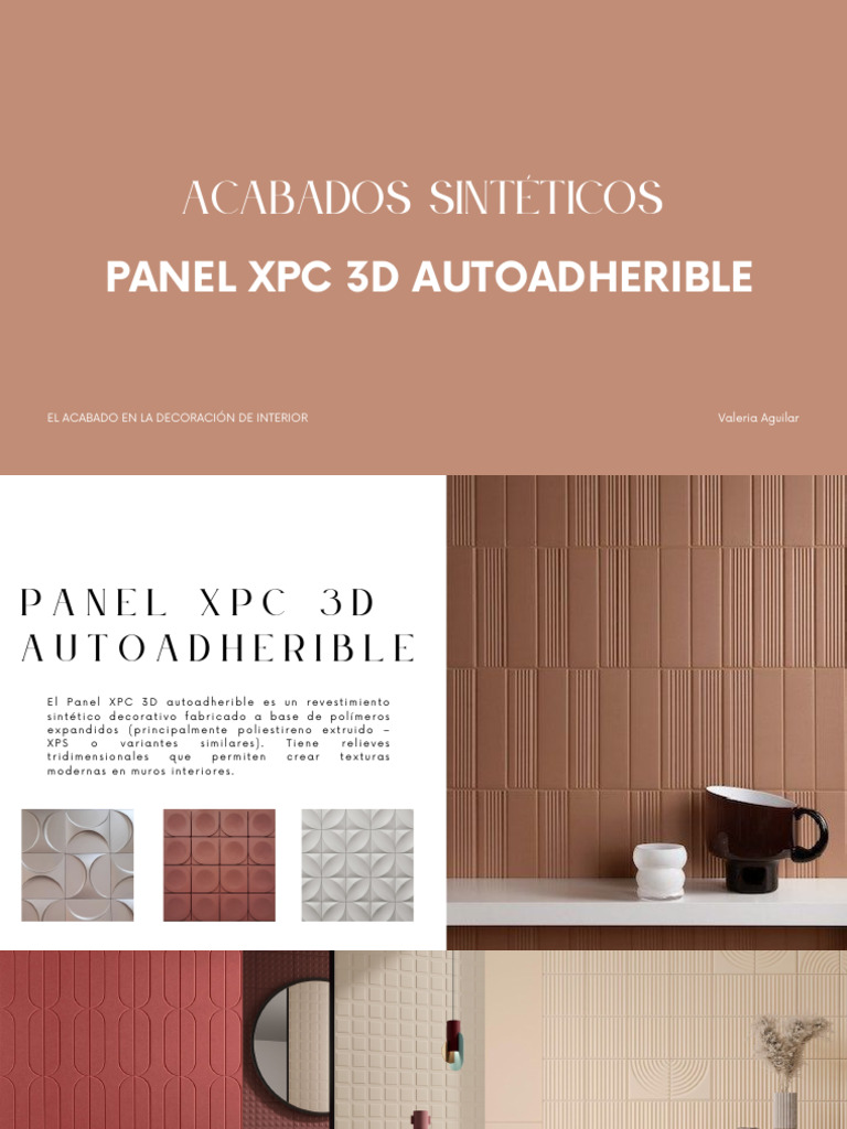 Panel XPC 3D: Acabado Sintético Decorativo | PDF | Poliestireno | Pintar