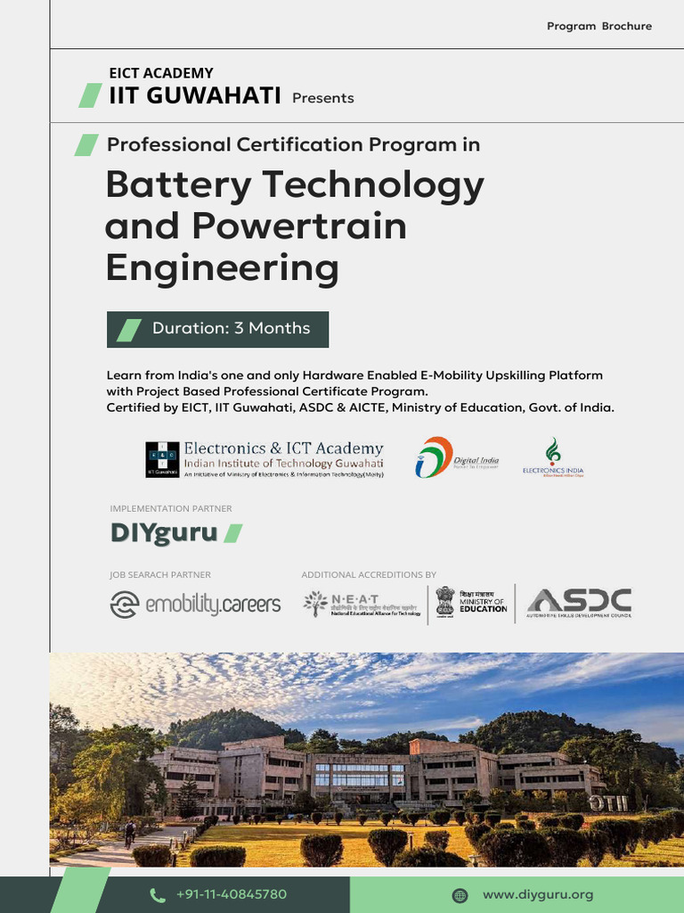 Professional Certification Program in Battery Technology and Powertrain ...