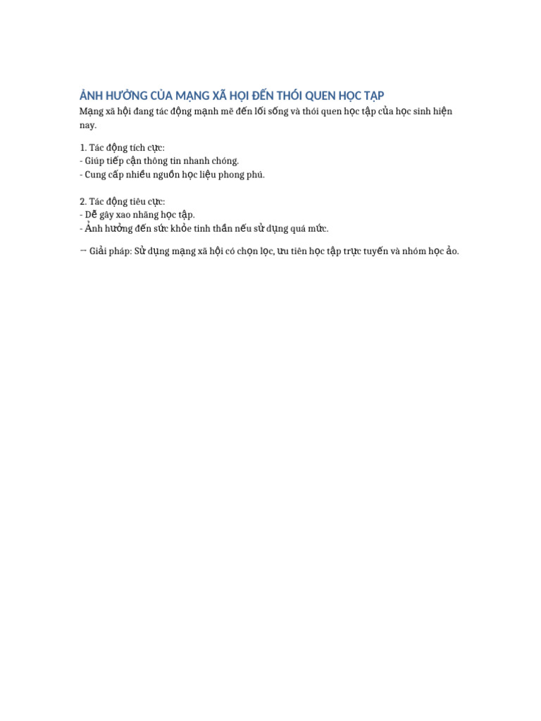 Anh Huong MXH | PDF