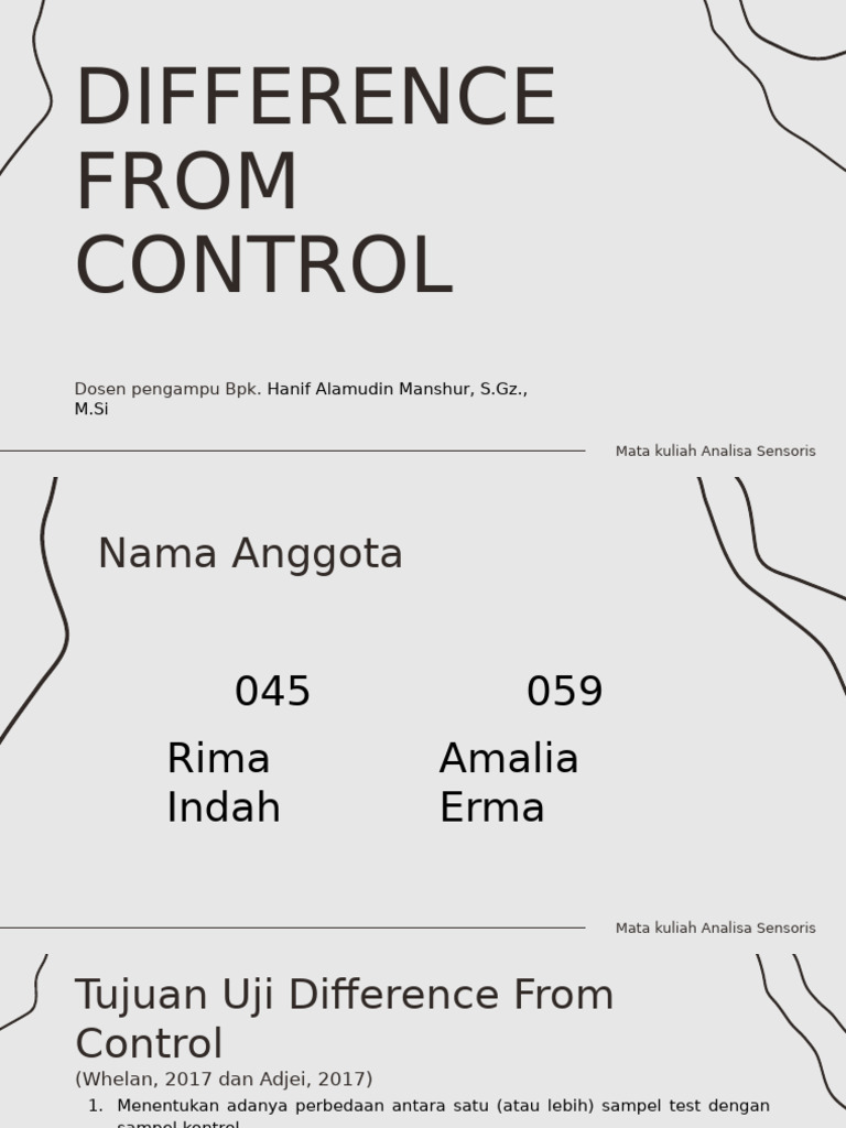 Uji Perbedaan dari Kontrol dalam Sensoris | PDF