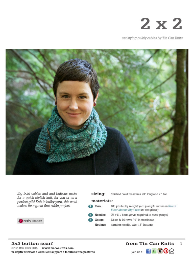 Bulky Cable Cowl Knitting Pattern | PDF | Knitting | Clothing