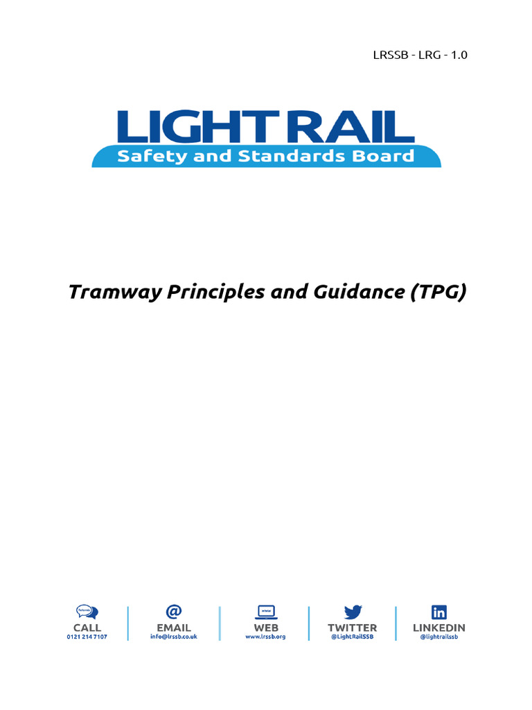 Tramway Principles and Guidance Document | PDF | Tram | Rail Transport