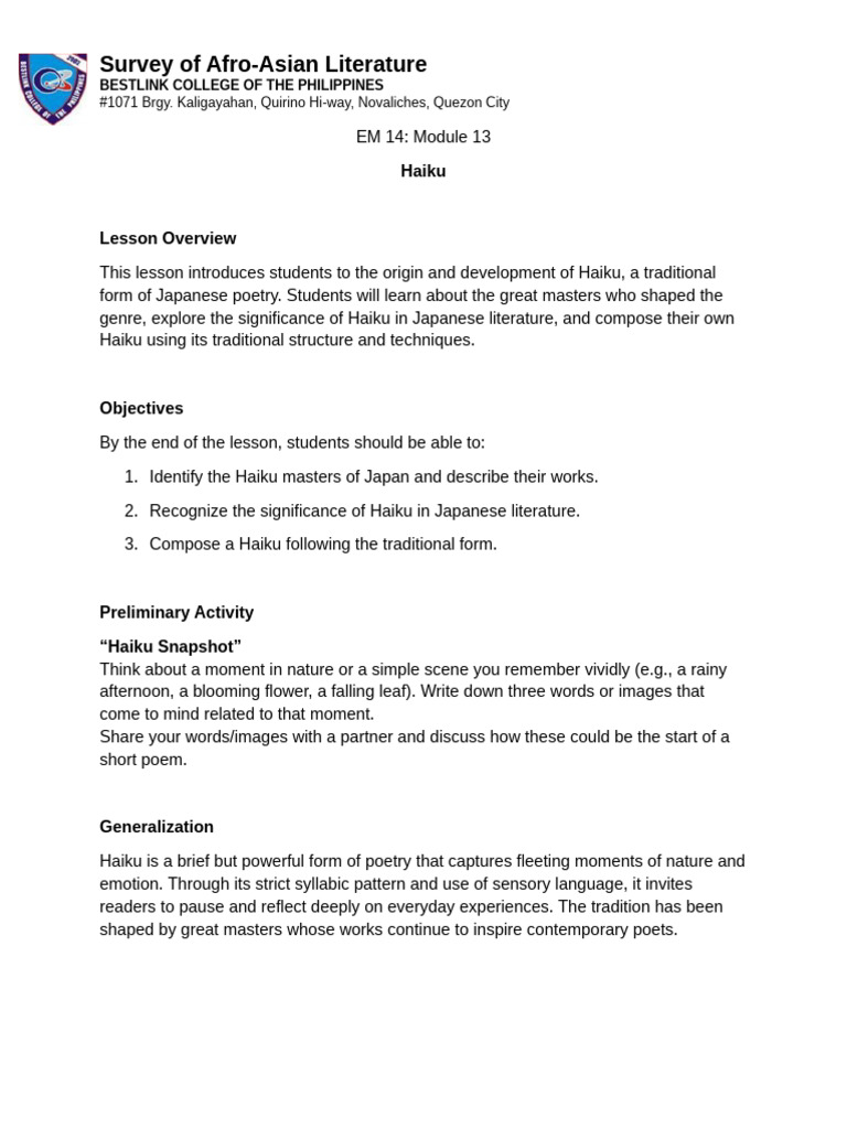 Understanding Haiku Poetry Essentials | PDF | Haiku | Japanese Literature