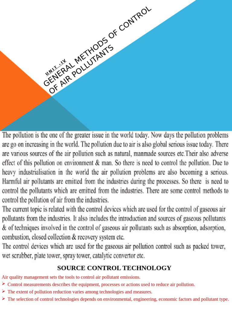 Air Pollutant Control Technologies Guide | PDF | Gases | Industrial ...