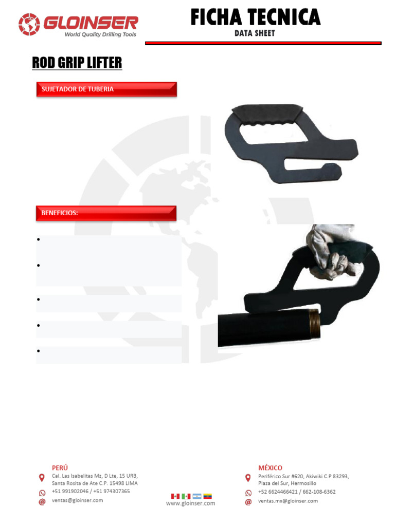 Sujetador de Tubería Rod Lifter | PDF | Rieles | Materiales