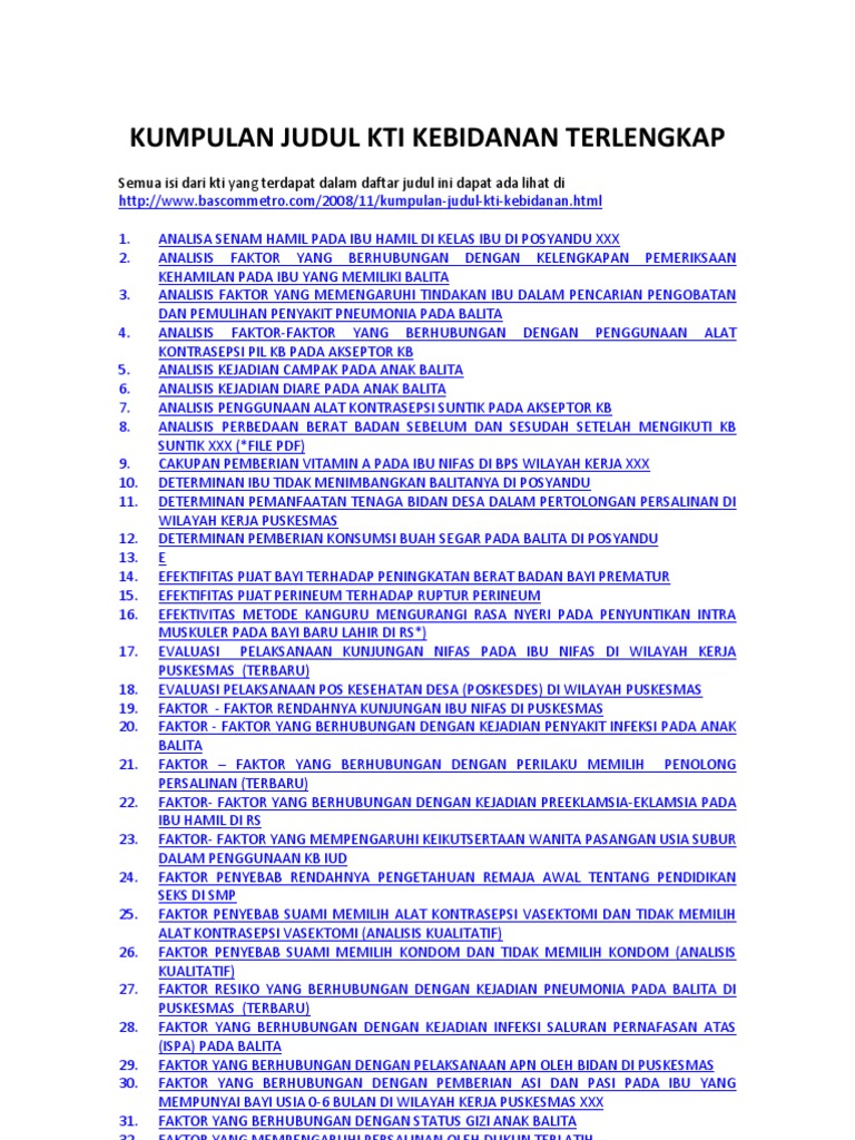 Kumpulan Judul Kti PDF