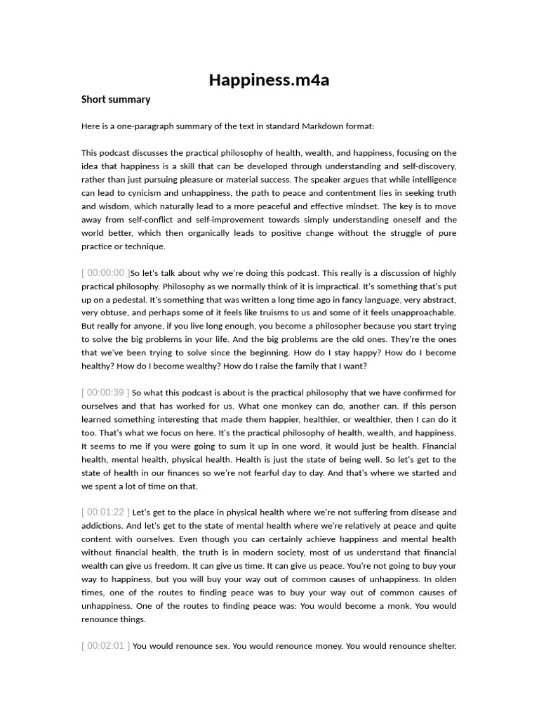 Practical Philosophy of Happiness | PDF | Happiness | Contentment