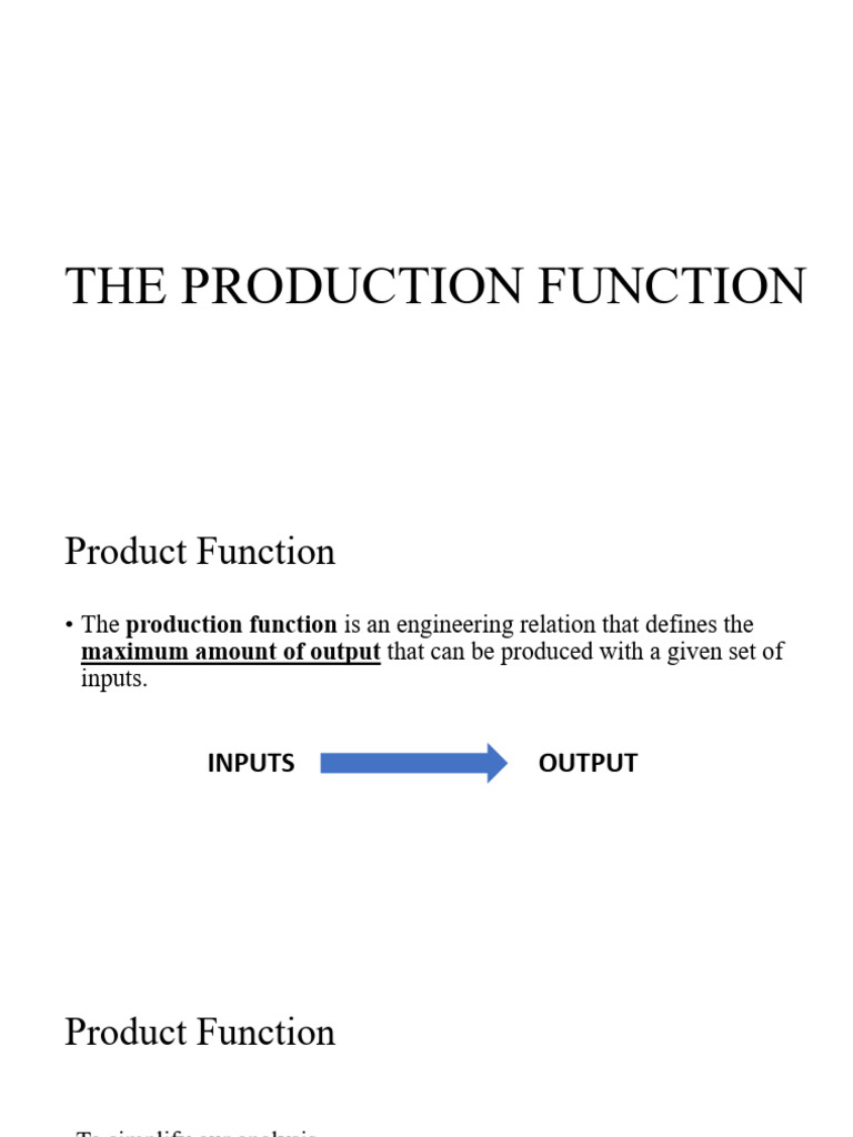The Production Function | PDF | Production Function | Economies