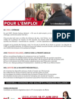 Tract Sur L'emploi. Campagne de Farida BOUDAOUD, Candidate Aux Élections Législatives Dans La 13e Circonscription Du Rhône