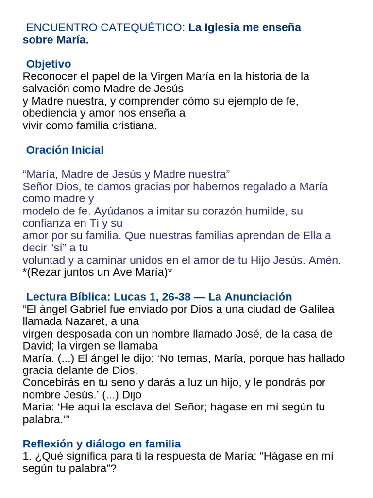 María: Modelo de Fe y Familia Cristiana | PDF | María, madre de Jesús ...