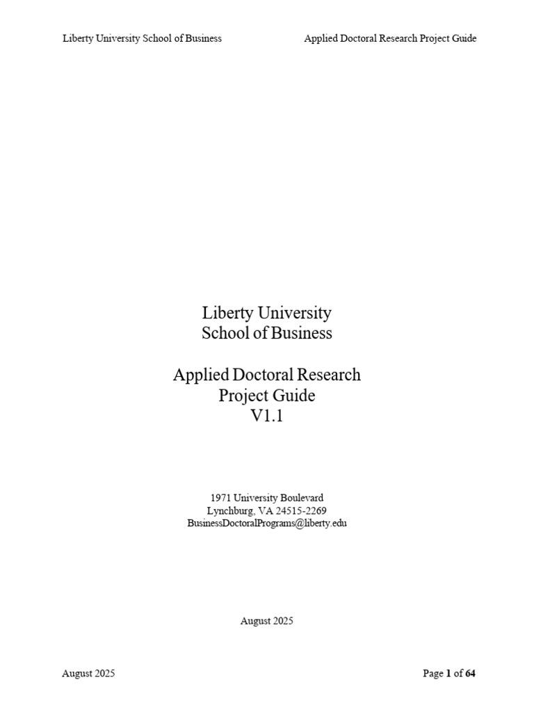 Liberty University Doctoral Project Guide | PDF | Citation | Leadership