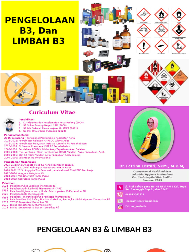 Pengelolaan B3 Dan Limbah B3 Fasyankes | PDF