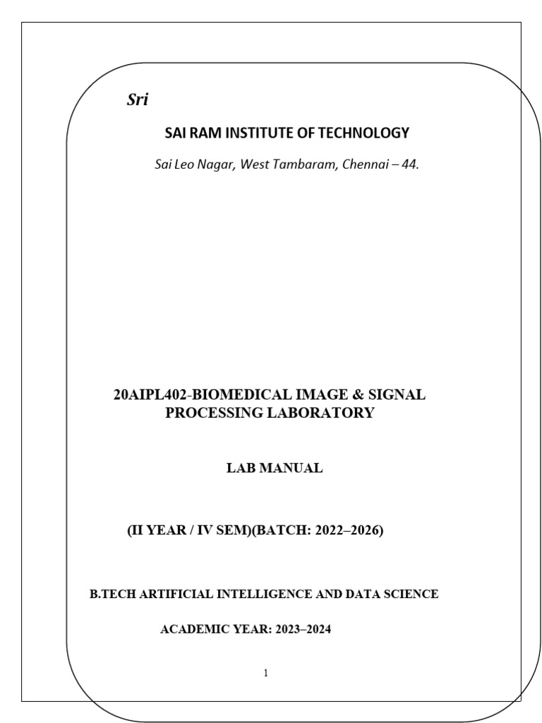 Biomedical Image & Signal Processing Lab | PDF | Engineering ...