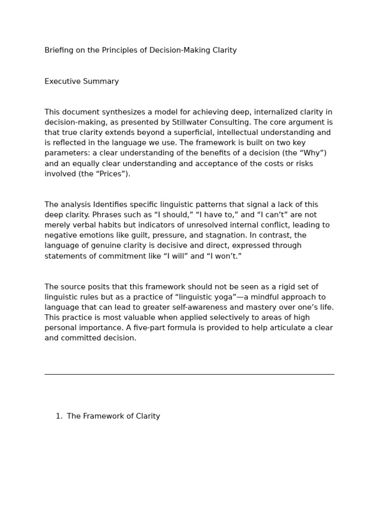 Clarity Benefits and Prices | PDF | Risk | Decision Making