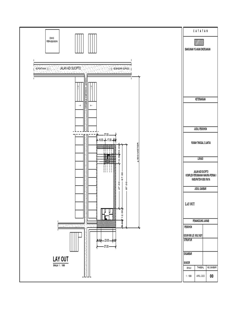 Layout Rumah Tinggal 2 Lantai Kubu Raya | PDF