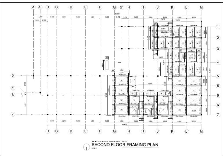 Kalikasan - Structural Layout - 2nd Floor Framing Plan | PDF