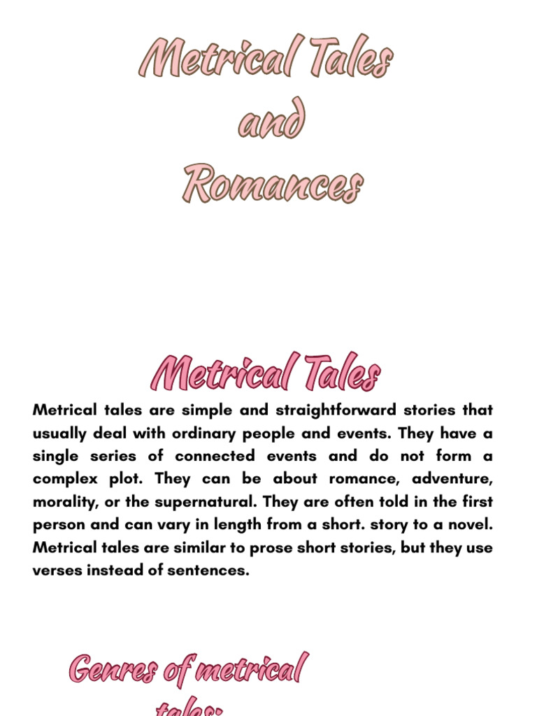 Metrical Tales and Romances Explained | PDF | Chivalric Romance | King ...