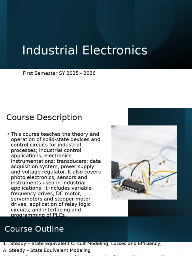 Industrial Electronics Course Overview | PDF | Power Electronics ...