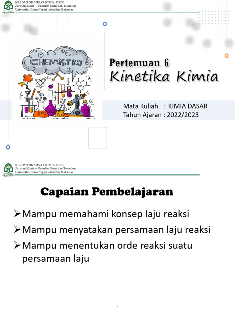 Kinetika Kimia: Laju dan Orde Reaksi | PDF