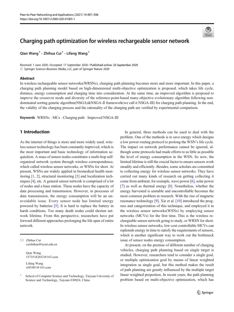 s12083-020-01005-1 (1) | PDF | Wireless Sensor Network | Routing