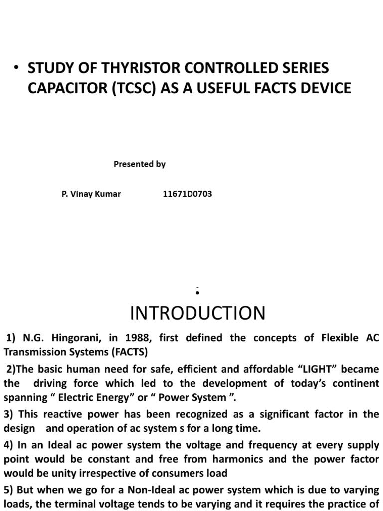 TCSC: Enhancing Power System Efficiency | PDF | Electric Power ...