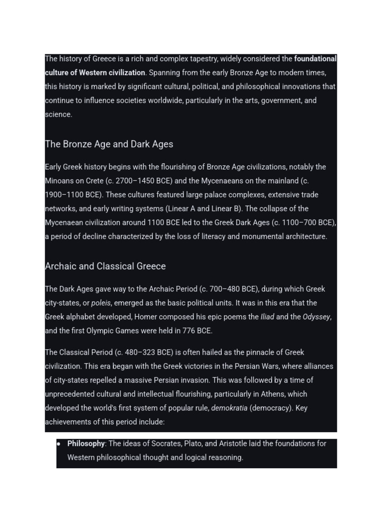 The Rich History of Greece Explained | PDF | Ancient Greece | Greeks