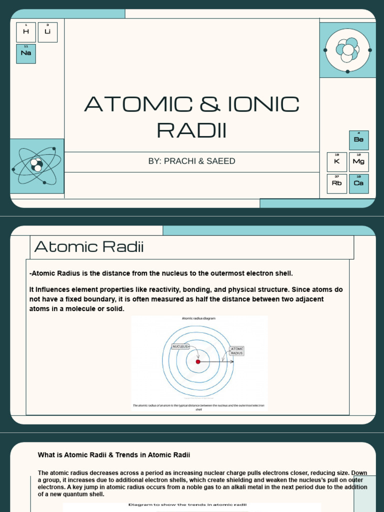 ATOMIC & IONIC RADII | PDF | Ion | Atoms