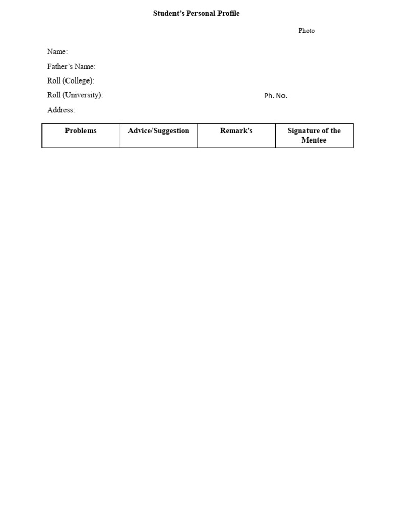 Student Profile 1 | PDF