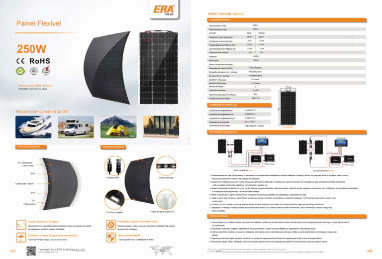 Datasheet Painel 250w Era Solar | PDF