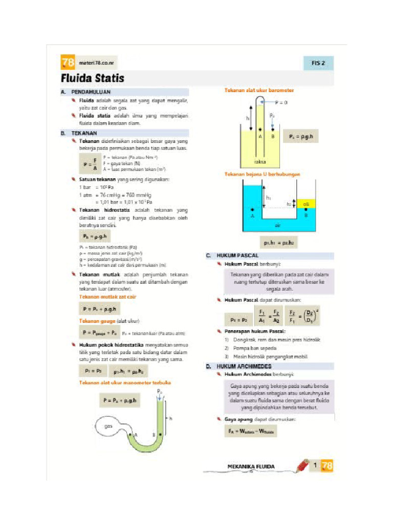 Materi Fluida Statis | PDF
