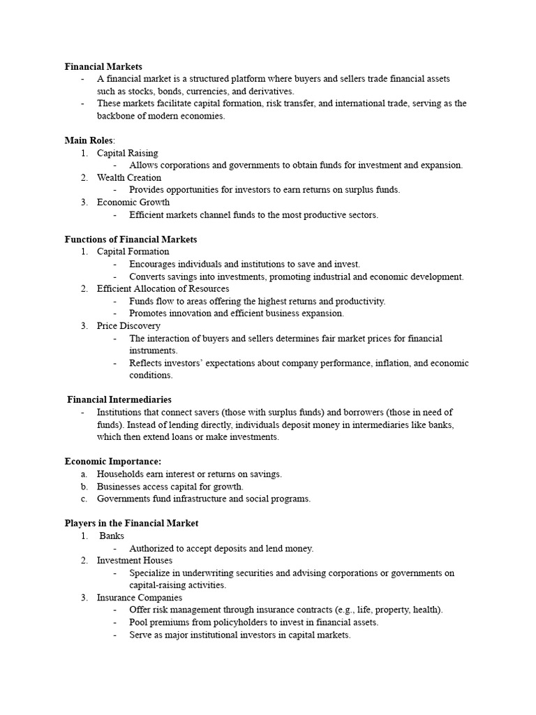 Financial Markets | PDF | Financial Markets | Investing