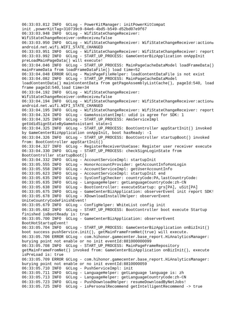 GameCenter Initialization Log Analysis | PDF | Software | World Wide Web