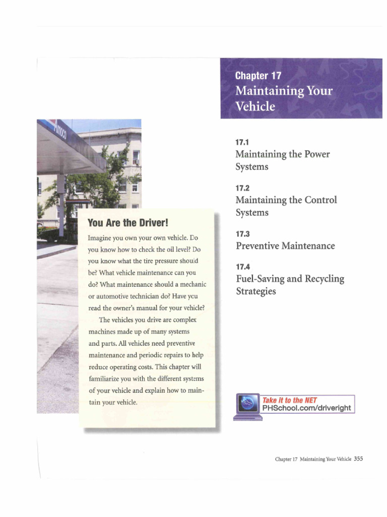 Drive Right 10th Ed - CH 17 - Maintaining Your Vehicle | PDF