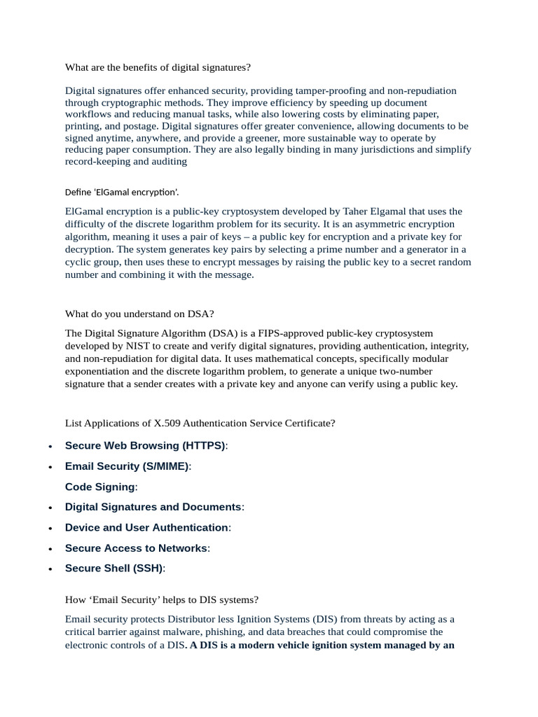 DIS_NOTES | PDF | Public Key Cryptography | Key (Cryptography)