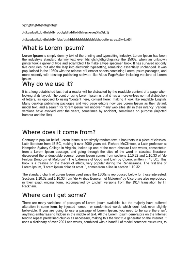 Understanding Lorem Ipsum Text | PDF | Page Layout | Tullii