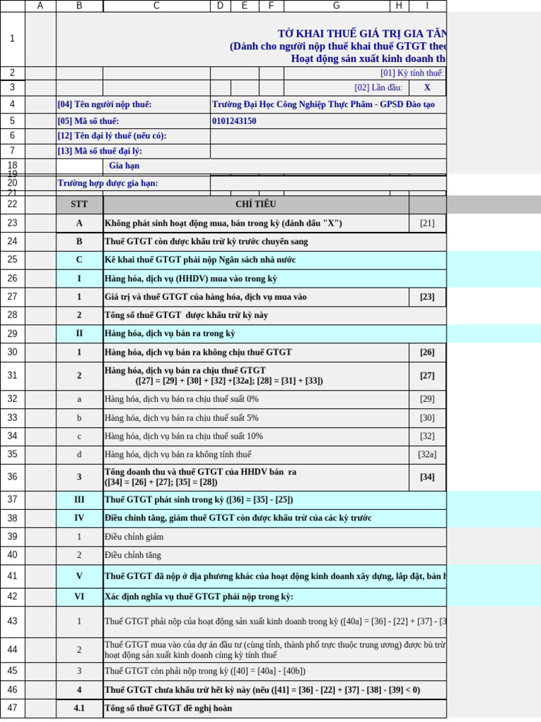 01 GTGT To Khai Thue GTGT Khau Tru Thang 1 Nam 2021 | PDF