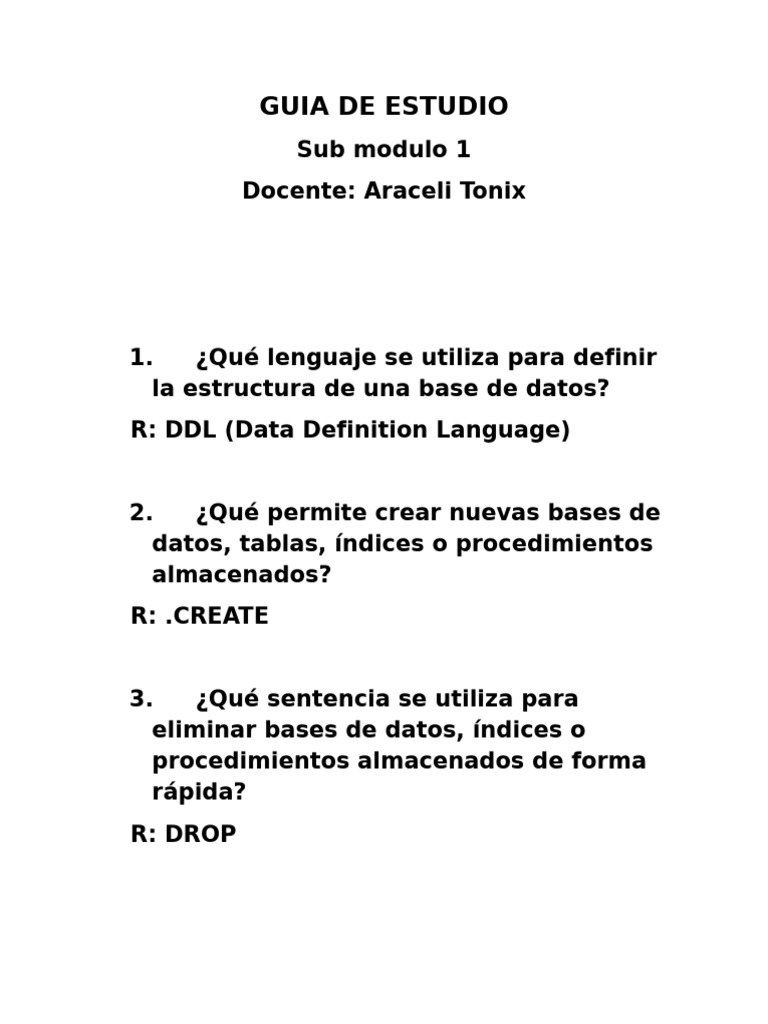 Comandos Esenciales de SQL y SGBD | PDF | SQL | Bases de datos