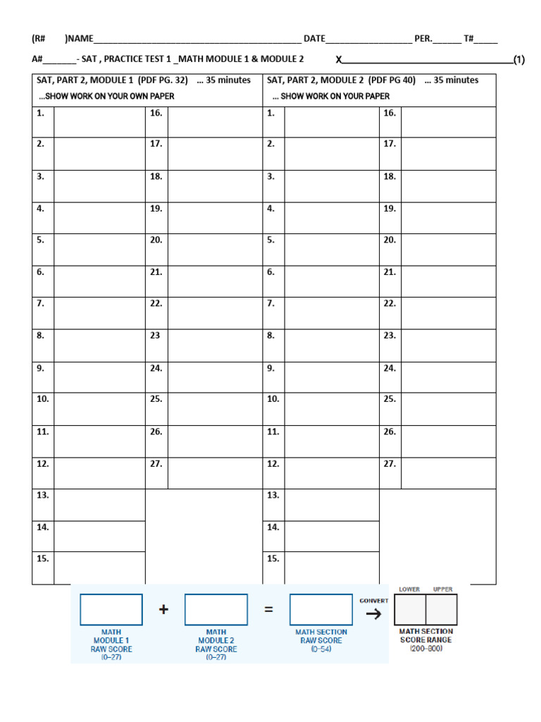 Kami Export - SAMPLE Sat Blank Answer Doc PT1 | PDF | Chess Theory | Chess