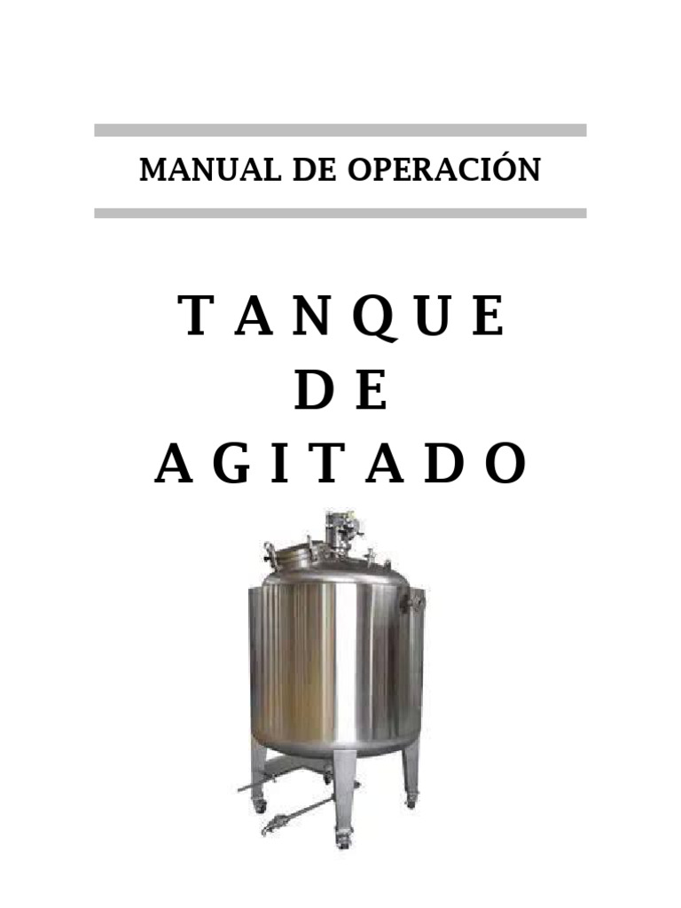 Manual Operacion Tanque de Agitado | PDF | Rodamiento (Mecánico) | Tanques