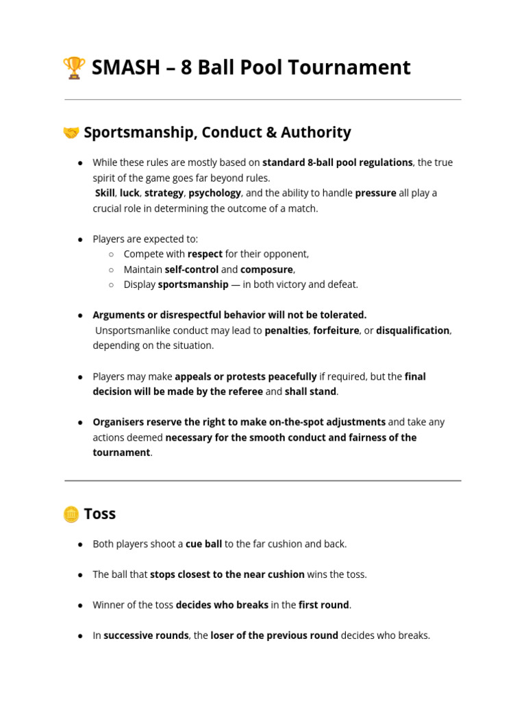 Smash T1 | PDF | Sports Rules And Regulations | Ball Games