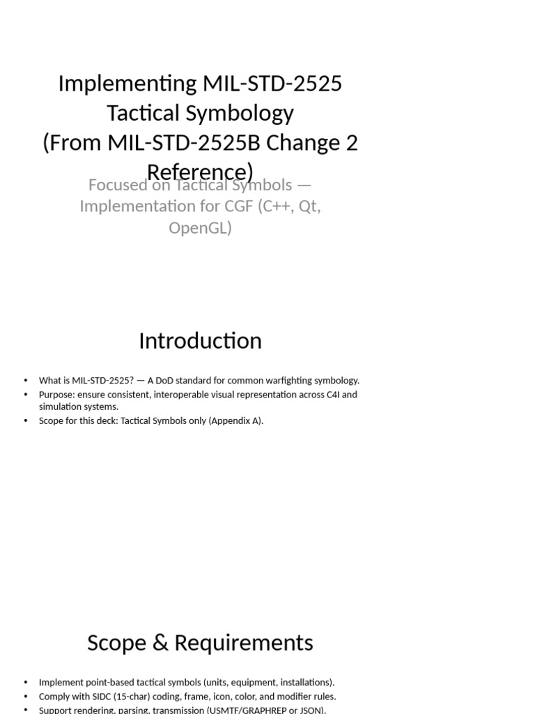 MIL-STD-2525 Tactical Symbology Guide | PDF | Software Engineering ...