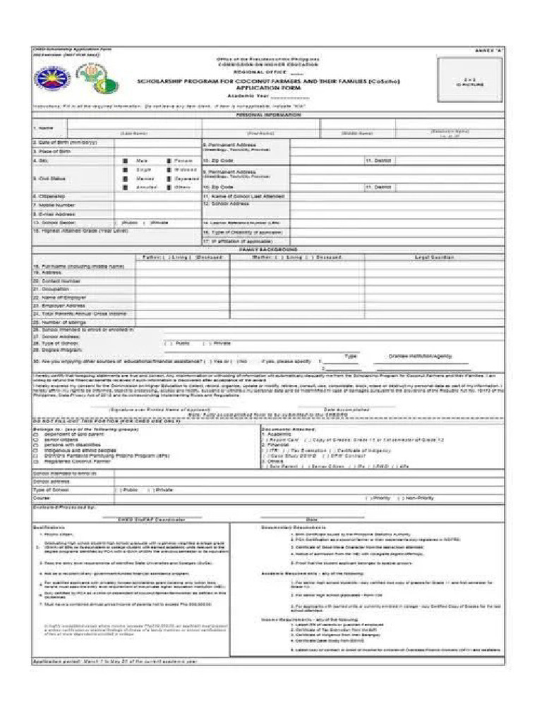 Coscho Application Form | PDF