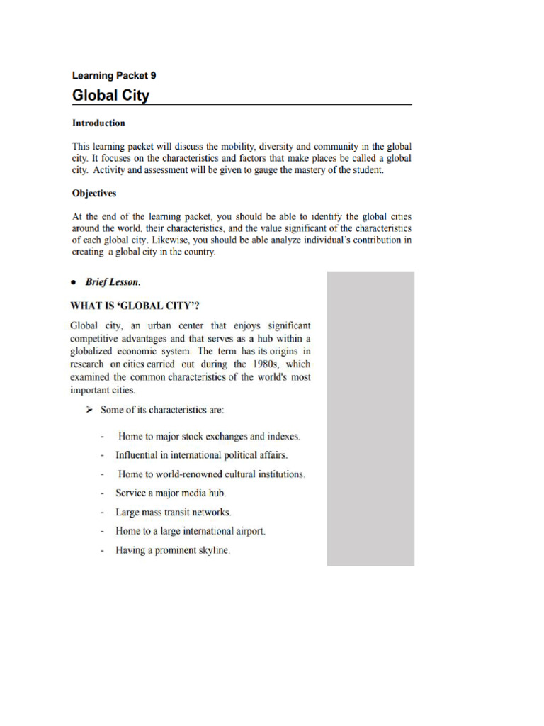 MODULE 4 GlobalCIty GlobalDemo | PDF